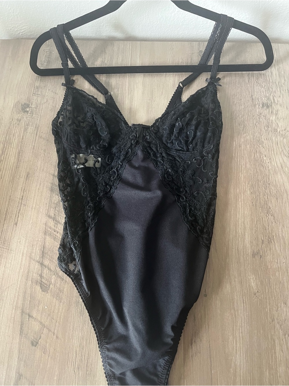 Valentino Black Lace and Satin Bodysuit